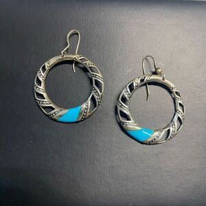 Vintage Navajo Sterling SC Dangle Earrings
